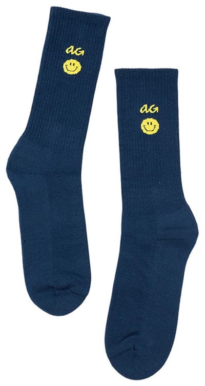 Alfredo Gonzales unisex athletic sokken icon smiley blauw