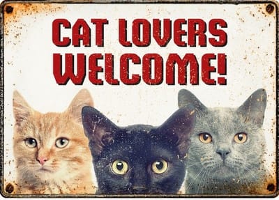 Plenty Gifts Waakbord Cat Lovers 21 X 14,8 X 2 Cm Staal