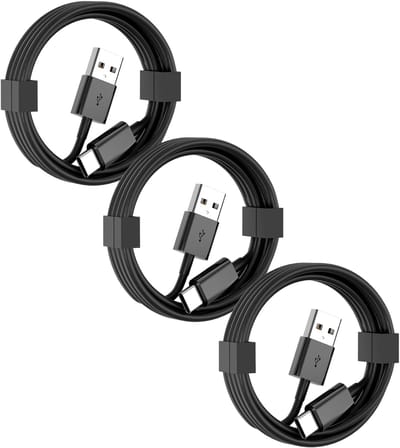 USB A naar USB C Kabel - 1 Meter Oplaadkabel 3x - Zwart
