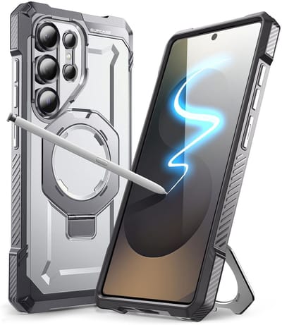 SUPCASE Hoesje Geschikt voor Samsung Galaxy S25 Ultra | Unicorn Beetle Grip | Compatibel met MagSafe / Qi2 | Magnetische Back Cover | Militaire Standaard | Kickstand | Wit