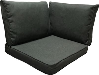 Madison - Loungekussen - Tuinkussen - Zitkussen - Rugkussen - 3-delig - 60 x 60cm - Rib Zwart