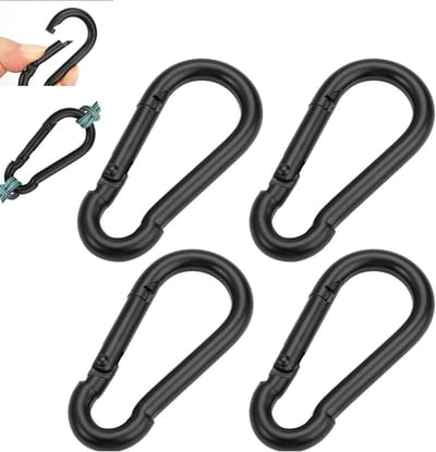 Multifunctionele RVS Karabijnhaak 6 x 2.8 cm - 4 Stuks voor Kamperen, Reizen en Wandelen