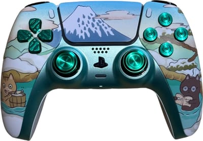 Clever Green Cat World Custom Controller (PS5 compatibel)