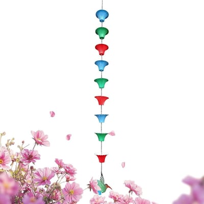 Regenketting - Dakgoot decoratie - Waterafvoer verbeteren - Kolibrie ontwerp - 12 meter - Zwart