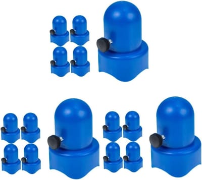 Trampoline Onderdelen - Paalkappen - Net Bevestigen - Duurzaam Kunststof - 15 Sets - Blauw
