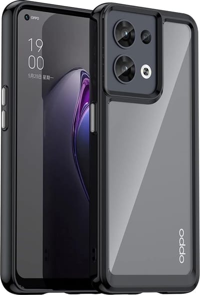 Geschikt voor Oppo Reno 8 5G schokbestendig bumper hoesje - Zwart