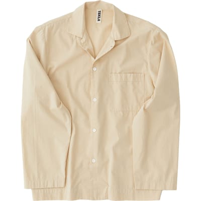 Tekla Unisex Poplin, Pyjamas Shirt Khaki Maat: XXS | Nachtmode Outlet | Unisex | Bruin