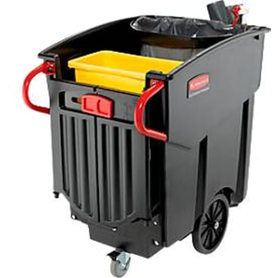 Rubbermaid-opslagbak Mega Brute, verrijdbaar, L 1334 x B 698 x H 1080 mm, 454 l, zwart