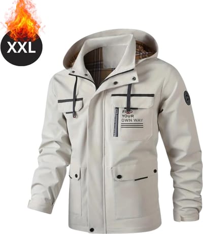 Bovista Windjas Voor Heren - Windjack - Waterdicht - Jas Met Capuchon - Outdoorjas - Volwassen - Wit - Maat XXL