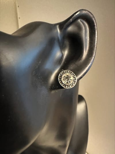 Vintage glas rond oorknopje 0,6 | | Make up | Parfum | Moederdag | Verjaardagscadeau| Cadeautje| Valentijnsdag| Kado | sieraden | vaderdag | oorbellen | oorsieraden