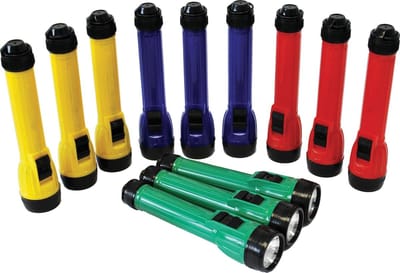 TickiT LED zaklampen speelgoed set - 12 stuks - kleurrijk.