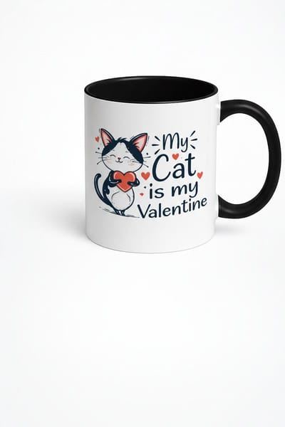 Keramische Mok 'My Cat is my Valentine' - Valentijnscadeau Kattenliefhebber