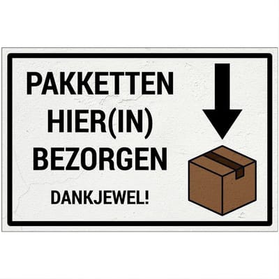Pakketten hierin bezorgen bord | Forex Re materiaal | 60 x 40 cm