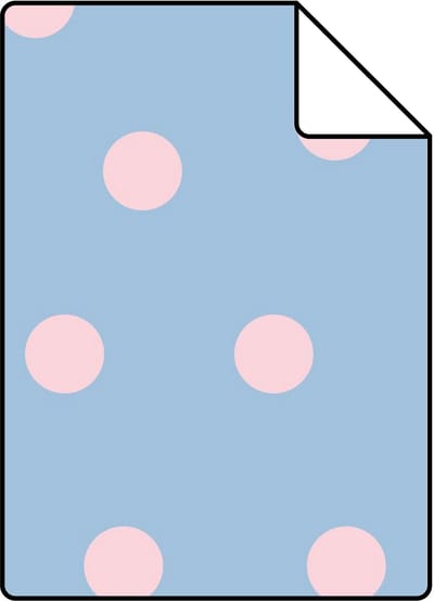 Proefstaal ESTAhome behang stippen blauw en roze - 26.5 x 21 cm - 131577-S
