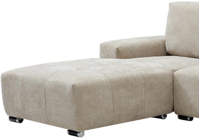 Vente-unique Hoekbank met linkerhoek in beige stof - MICHELIA