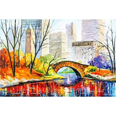 5D DIY Diamond Painting Stedelijke kleine brug Borduren Kruissteek Strass Mozaïek Home Decor 20X30CM gray