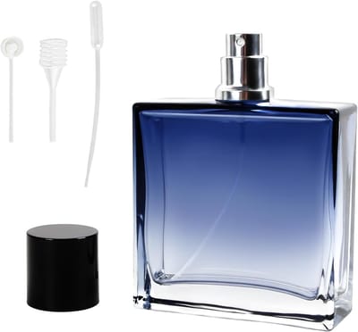 Vulbare 100ml Parfumfles, Draagbare Lege Glas Sprayfles met 2 Pipetten en Scheiders, Ideaal voor Reizen en Dagelijks Gebruik