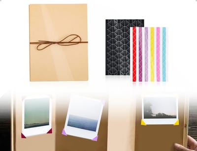 Dailygoods- Fotoalbum Kraftpapier - Klein Formaat - Accordeonvouwen - Verzamelalbum - Zwangerschapsdagboek - Bruiloft - Lichtbruin - Herinneringsalbum