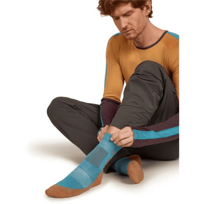 Icebreaker Merino Hike+ Medium Crew Wandelsokken Heren (Maat - L, Kleur - Topaz/Trail)