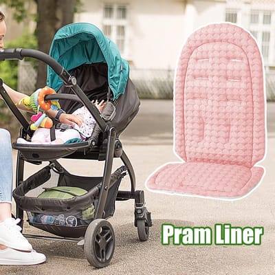 Kinderwagen Kussen - Baby Inleg - Comfortabel Reizen - Omkeerbaar Ademend - 36 x 64 cm - Roze