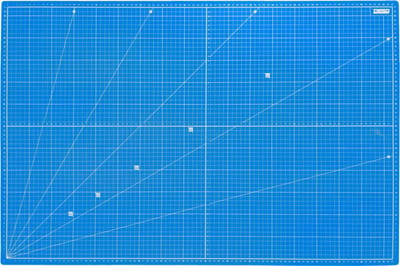 DESQ® Professionele Snijmat - 90 x 120 cm - Dubbelzijdig bedrukt - 5 laags - A0 - Zelfherstellend - Blauw