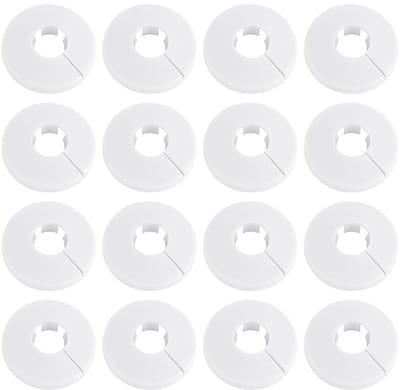 Dailygoods- Radiatorpijpafdekking 16 Stuks - Kunststof Decoratie - Lichtgewicht Rozet - Diameter 20 mm - Vervangingsbehoeften - Hoogwaardig Materiaal - Pijpafdekking