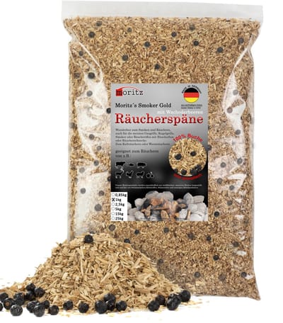 Rookspaanders beukenhout met jeneverbes fijn 0,75–2 mm 1 kg voor rookoven en smoker