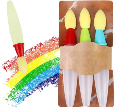 Allecto - Stoepkrijtverfkwasten - Kunstkwasten voor Buiten Schilderen - Vloeistof Gevulde Kwasten - Creatief Schilderen - Verf voor Kinderen - Gesc...