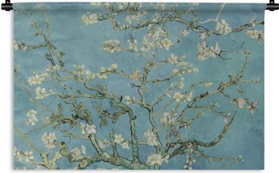 Wandkleed - Wanddoek - Van Gogh - Amandelbloesem - Oude meesters - Kunst - Vintage - 180x120 cm - Wandtapijt
