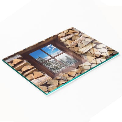 Multifunctionele decoratieve glazen wand voor de keuken, winterraam, 80x52 cm