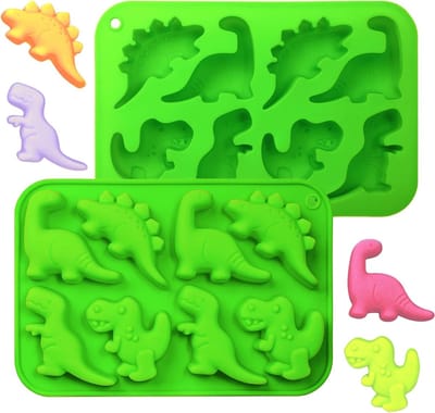 Siliconen Mallen voor Chocolade en Cake - 2 Stuks Kamehameha Dinosaurus Mallen voor Muffins, Gelatine en Kaarsen