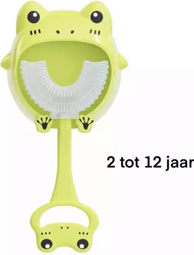 KimDo - Baby Tandenborstel - Groen - Kikker - Tandenborstel u vorm - Peuter tandenborstel - Zachte siliconen - Bijtringen - Kinderen tandenborstel - Jongen/Meisje - Tandenborstel 2 jaar