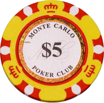 Poker chips 25 stuks - Poker - Pokerset - Poker fiches - Poker chip met waarde 5 - Monte Carlo poker chip - Fiches - Casino chips - Poker chip - Klei fiches - Cave & Garden