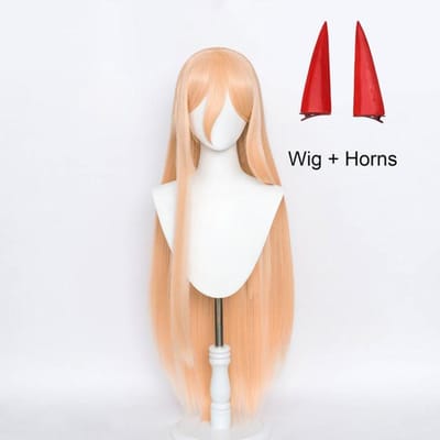 Anime Maakima Poower Cosplay Pruik Lang Oranje Roze Hittebestendig Synthetisch Haar Feest Rolspel Pruiken