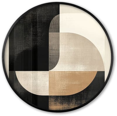 Poster in lijst Rond - Fotolijst 60x60 cm - Posters - Modern - Vierkant - Vormen - Ronde posterlijst zwart - Decoratie - Wanddecoratie woonkamer - Muurdecoratie slaapkamer