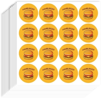 Dailygoods- Hamburger Stickers 192 Stuks - Cartoon - Voedsel Stickers