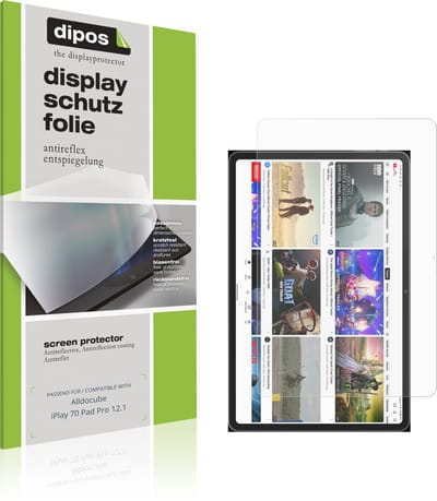 dipos – 2x Matte Beschermfolie geschikt voor Alldocube iPlay 70 Pad Pro 12.1 | Krasbestendige & antireflecterende Screenprotector Ultra-Thin