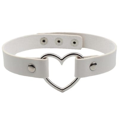 Miresa - sexy hart choker - verstelbaar met drie knopen – wit