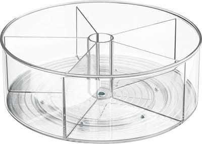 Lazy Susan Draaiplateau, 5 Vakken, 29.2 x 29.2 x 10.7 cm, Kunststof, Transparant - iDesign | Linus