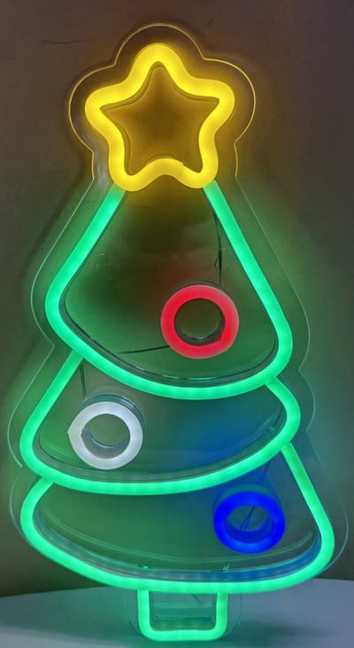 Dicadore - LED Kerstboom Neonlicht - Multi colour neon licht - hoogte 40 x 22.5 x 2 cm - Wandlamp - Sfeerlamp - Decoratieve verlichting - Woonaccessoires