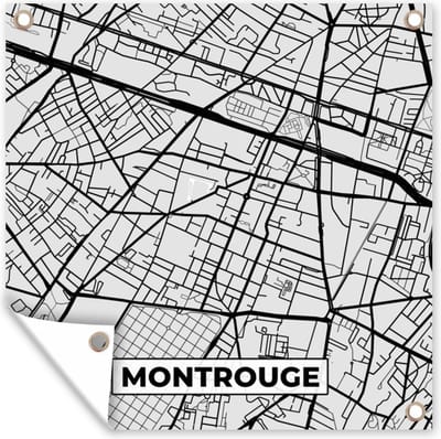Tuin poster Frankrijk - Montrouge - Stadskaart - Plattegrond - Kaart - 200x200 cm - Tuindoek