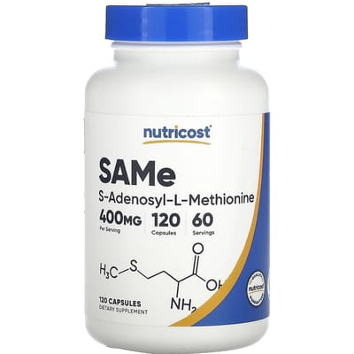 Nutricost, SAMe, 400 mg, 120 gélules (200 mg par capsule)