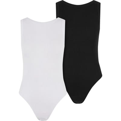 Urban Classics - Tank 2Pack Bodysuit - 3XL - Wit/Zwart