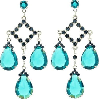 Behave - Oorhangers dames - Retro statement stijl - Blauw - Nikkelvrij