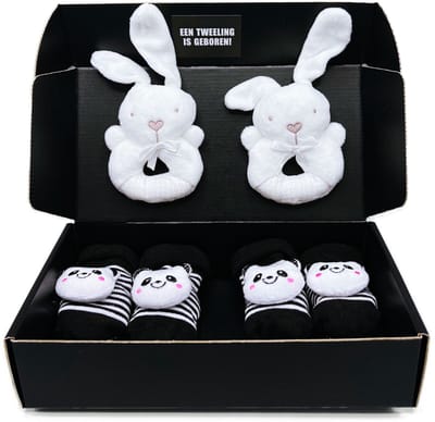Kraamcadeau tweeling, geboortecadeau voor een tweeling, ook rechstreeks als cadeau op te sturen