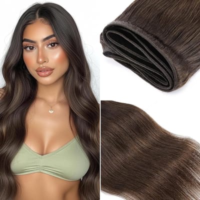 Haar Extensions - Vlecht Haar - Haar Verlengen - Dubbele Inslag - 100 Gram - Donkerbruin