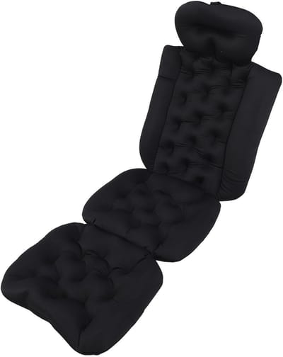 Badkussen Lichaam - Ontspanningskussen Bad - Bad Genot - Antislip Zuignappen - 127 cm Lengte - Zwart