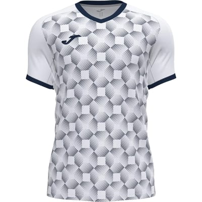 Joma Supernova III Shirt Korte Mouw Kinderen - Wit / Marine | Maat: 104-116