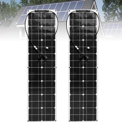 Zonnepaneel Flexibel - Energiepaneel Ultralicht - Off-grid Stroomvoorziening - Hoge Conversie Efficiëntie - 100 Watt - Zwart