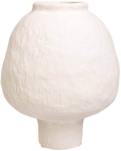 QUVIO Japandi vaas - Bolvormig keramiek - Gebroken wit - 21 cm - Decoratieve bloemenvaas voor bloemen en droogbloemen